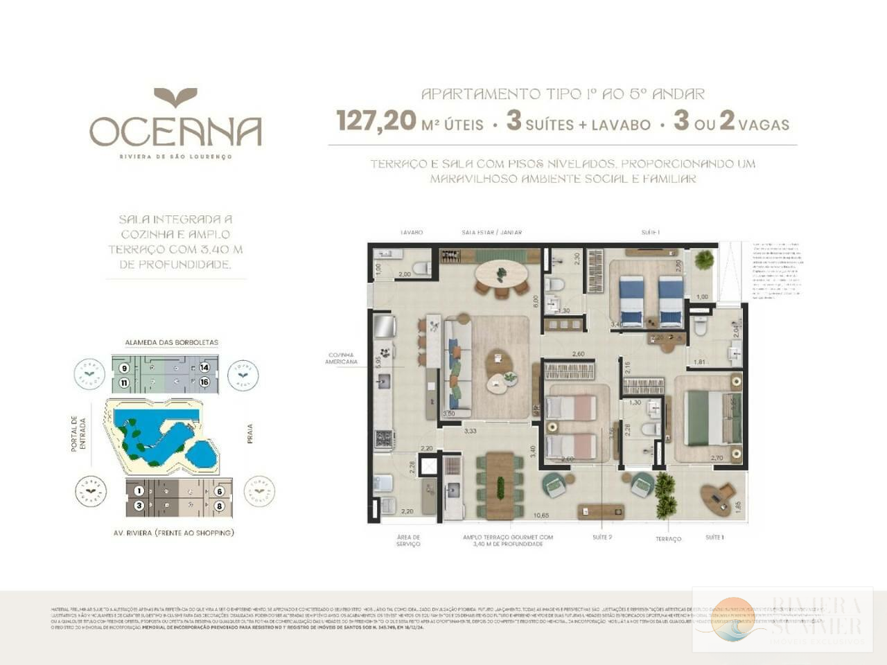 AP8096-SOBQ-08 Apartamento com 3 dormitórios à venda, 140 m² por R$ 4.197.414,87 – Riviera Módulo 18 – Bertioga/SP