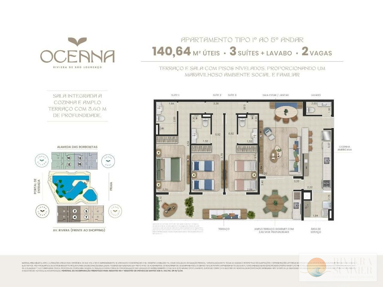 Apartamento com 3 quartos, 141 m², à venda por R$ 4.709.000 – Riviera Módulo 18 – Bertioga/SP